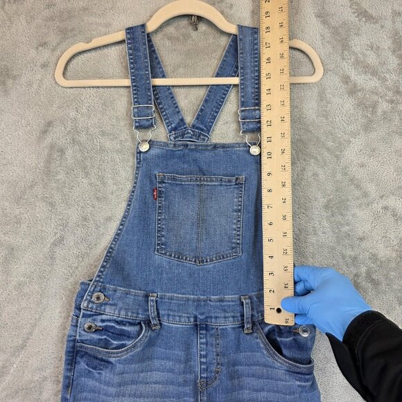 Levis Overalls Youth Size 14 Blue Denim Adjustable Straps Straight Leg Jeans - Picture 6 of 13